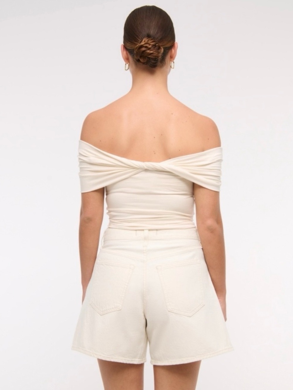NWT Abercrombie & Fitch The Loose Short HR Curve Love in White Size 23|000 - Picture 3 of 8